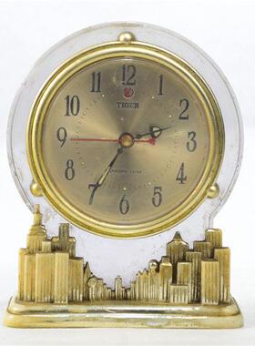 老闹钟小闹铃机机械带温度器闹钟老钟表能走收藏怀旧装饰摆设装饰