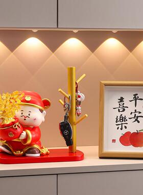 装轻奢高档发关财树搬财神爷玄摆件客厅红酒柜饰品新年家MM7098乔