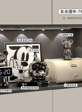暴力熊数字时钟摆件玄关鞋柜装饰品客厅卧室桌面台式闹钟高颜值表