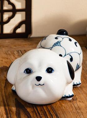 高档创意可爱招财摆件客狗酒柜电视柜装饰卡通儿童房品摆设乔厅迁