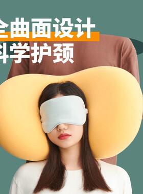 躺岛猫肚皮枕记忆棉枕慢回弹枕护颈枕家用侧睡枕支撑柔软新品