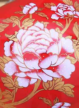 正品景德镇陶瓷小花瓶件器中国摆红色中式客厅插花装喜庆结婚家居