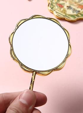 现货文旅桃花镜个性手持化妆镜定制方便携带四大美女镜子厂家