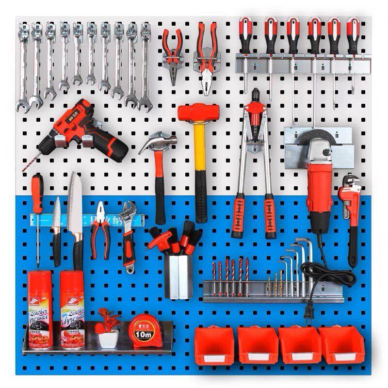 Factory direct sales hardware tool hanging board wall storage hole board display rack square hole hanging board hook tool hanger