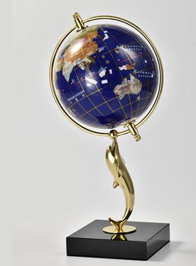 轻奢海豚地球仪摆件办公室玄关客厅卧室酒店别墅装饰乔迁新居送礼