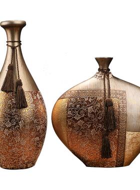 新款新中式电花瓶创意家居装饰品花客厅视柜玄华关样板间摆件奢贴