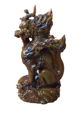 仿寿山石火焰龙麒麟家居客厅摆件古玩做旧神兽麒麟摆设工艺品