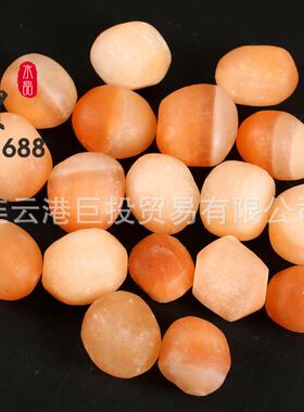 石橙光膏滚石摆件石膏原石Sele透橙石膏滚nite哑橙方解石扩香石儿