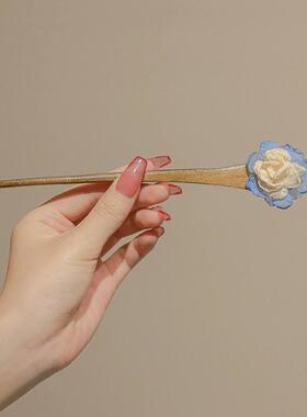 山茶花唐媞清新发簪古风汉服发饰