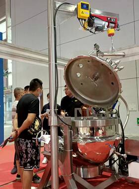 即食拉缸盐海参正负压蒸煮锅自动搅拌翻筐出料煮汤锅海鲜卤煮设备