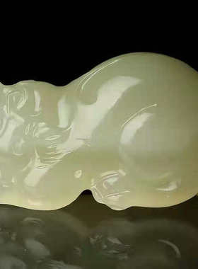 批发冰种阿富汗玉龙柱手把件男士貔貅 白菜青白玉手玩件把玩件