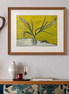 常玉暮兰》法式复古中国风客厅装饰画南洋中古风餐厅玄关花卉挂画