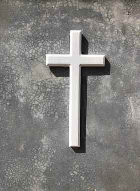 白色实木挂墙十字架 家居摆饰壁饰壁挂家庭聚会 木质十字架大型