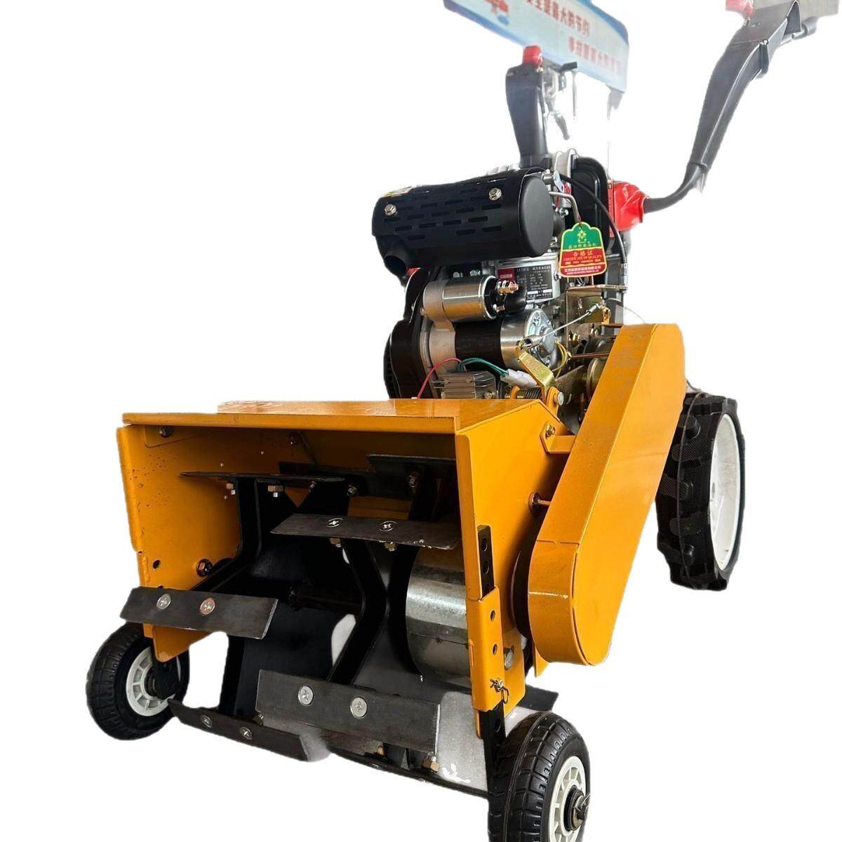Four-wheel drive greenhouse orchard weeder, rotary tillage and grass-crushing, high-horsepower micro-tiller, ride-on gasoline grass-crushing and weeding machine