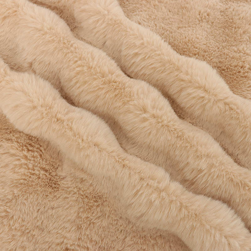 工厂现货 泡泡兔 立体剪花 泡芙绒 单面仿兔毛 服装 家纺坐垫 - 图1