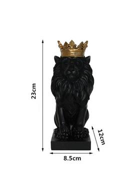 高档北欧招财皇冠狮饰子柜工艺品件玄关客厅电视酒柜样板房摆设装