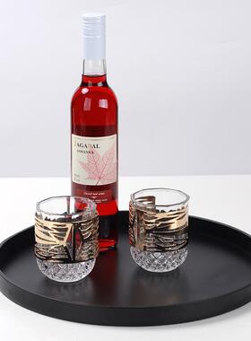 北欧现代极简圆形几何金属托盘摆件样板间家居客厅桌面收纳盘装饰