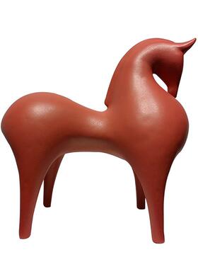 现代极简树脂骏马艺术抽象摆件客厅样板间玄关办公室装饰新居送礼