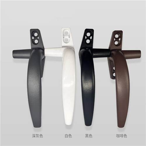 铝合金50型塑钢窗执手内外推拉平开 窗户7字把手外开 锁扣门窗拉 - 图0