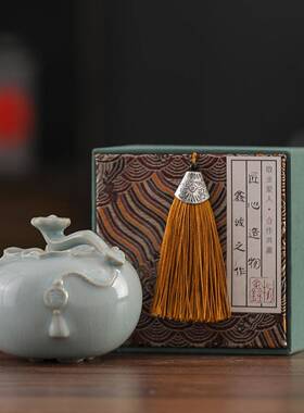 事事如意陶瓷小柿子茶宠摆件精品可养茶桌装饰品茶道配件盖置盖托