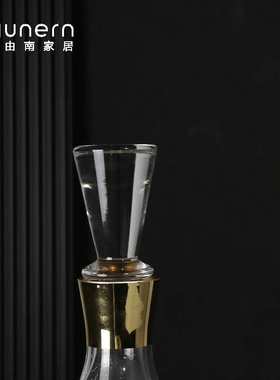 新中式创意透明玻璃酒具摆件样板间醒酒器吧台软装饰品售楼处摆设