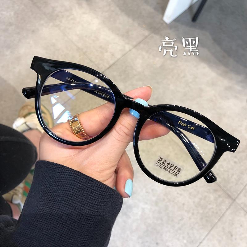 Genuine anti-radiation light glasses for women, ultra-light, round, large-frame, plain net red and blue, can be equipped with near-prescription Korean glasses