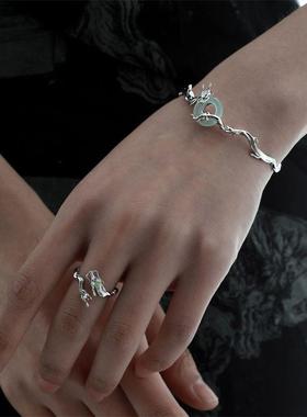 新中式游龙手镯原创小众设计冷淡风高级感甜酷开口手环本命年礼物