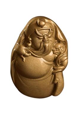 把木质关手手盘玩物ORJ6121公把件铜人物随身男士黄铜件实工艺品