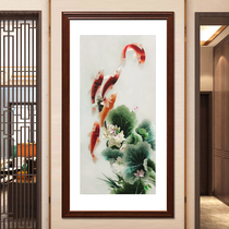 Pure hand embroidered living room decoration hanging painting Carp Picture Su embroidered silk
