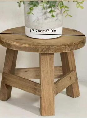 阳台高脚凳实木绿植多肉庭院植物凳板凳高脚凳阳台多肉木质小凳子