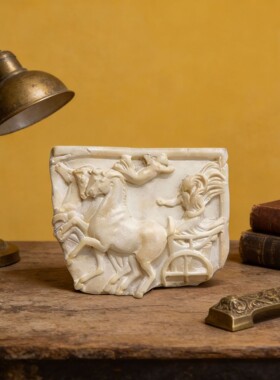 仿玉石古希腊神话抽象人物浮雕壁饰墙面雕塑样板间售楼处客厅摆件