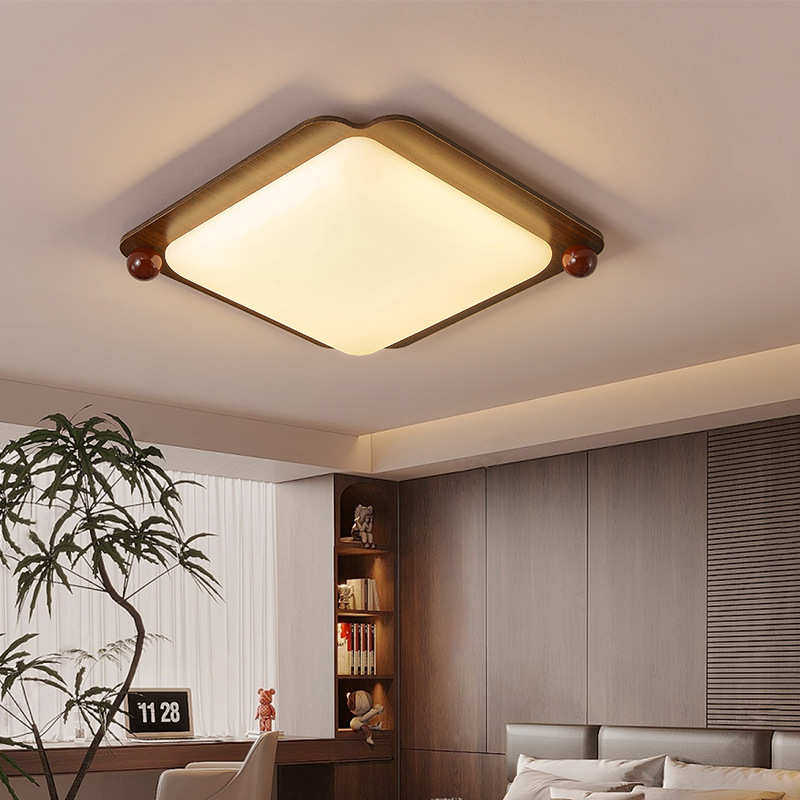客厅吸顶灯高级感超薄护眼led房间灯中古风胡桃色简约大气大厅灯,淘宝优惠券,粉丝福利购,淘宝优惠卷