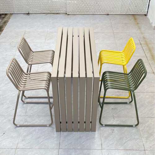 北欧户外藤天编露吧椅吧高端咨询客服高脚凳室外藤椅别墅酒实木吧 - 图1