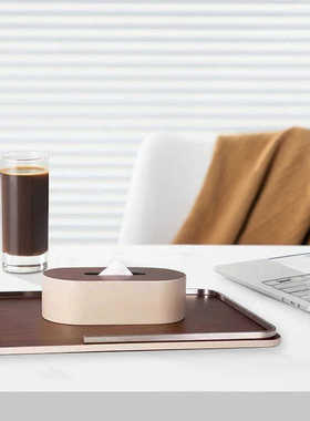 现代轻奢原木色托盘样板间售楼处家居客厅书房玄关收纳装饰摆件