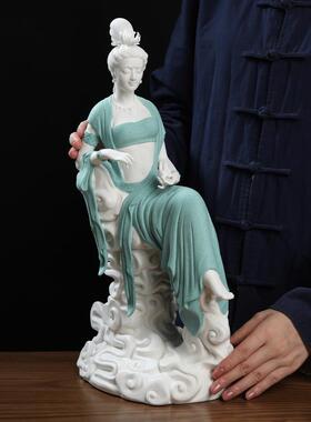 《嫦娥》陶瓷件德白瓷柜塑艺xjh-6476术摆品家居客厅酒化装饰品