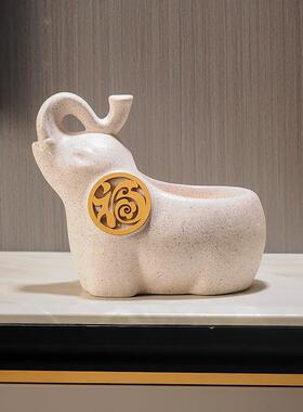 客厅电视柜家庭入口钥匙入口大象咖啡桌中国风的存储装饰品