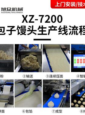 全自动大型包子馒头生产线7200型商用包子馒头线食品加工机械设备