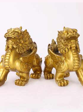 厂家黄铜貔貅一对走路貔貅摆件工艺品礼品摆件