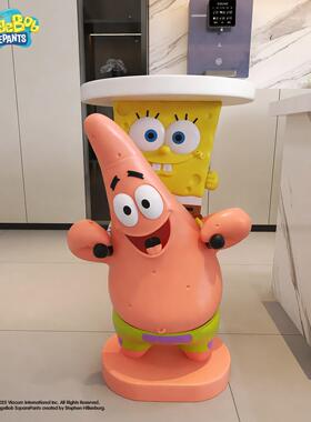 比奇星堡海宝宝派大客沙发电视柜旁边落地床头柜海绵派大边厅绵几