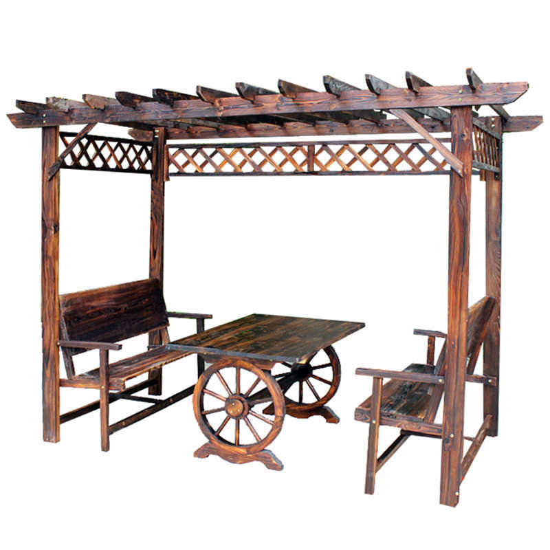 防腐木葡萄架户外庭院休闲凉亭室外花园爬藤架花架实木仿古亭子,淘宝优惠券,粉丝福利购,淘宝优惠卷