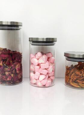 样板房间厨房玻璃储物罐组合套装橱柜饰品摆件创意软装陈列装饰