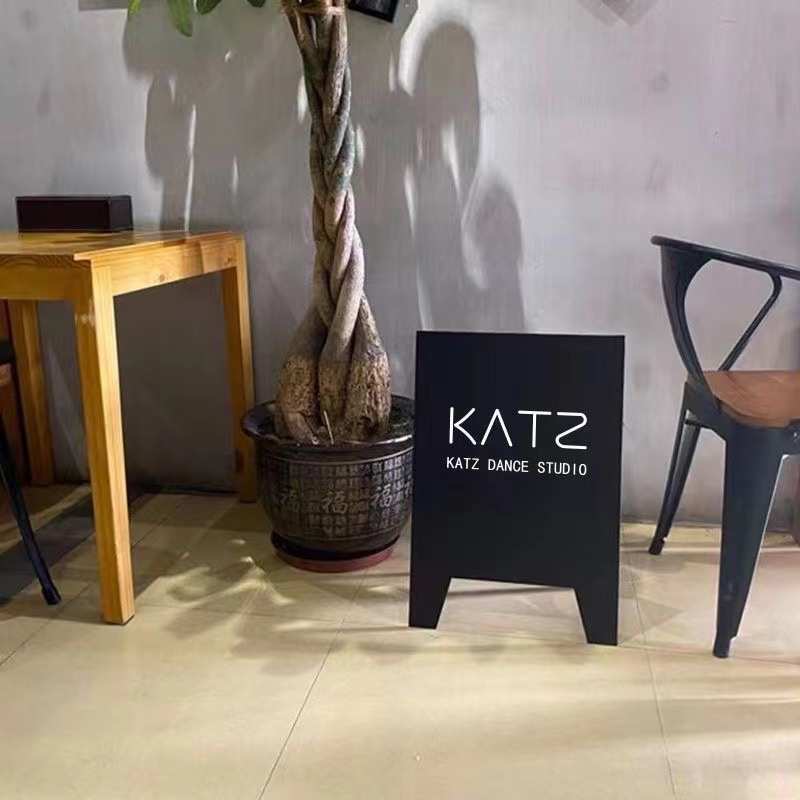 商店门头招牌创意铁艺落地立式门牌咖啡店奶茶店展示广告牌可折叠 - 图1