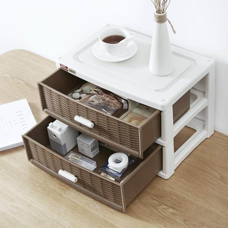 创意仿藤抽屉式床头收纳柜PP抽屉柜柜子容纳组合式收纳箱家居用品,淘宝优惠券,粉丝福利购,淘宝优惠卷