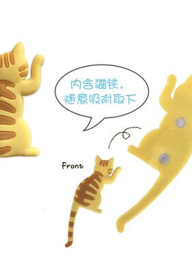 家居用品卡通猫咪强磁冰箱贴挂钩 PVC磁力贴 装饰家居用品挂钩