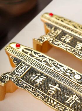 纯黄铜招财元宝贡台供佛铜酒杯圣水杯底座佛桌敬台茶供杯台座摆件