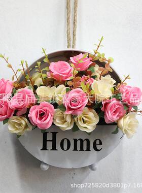 批发美式壁挂花篮花篮装饰摆件