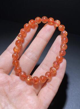 新品天然金太阳手链女款单圈圆珠手串 精美流行珠链珠串规格7.2mm