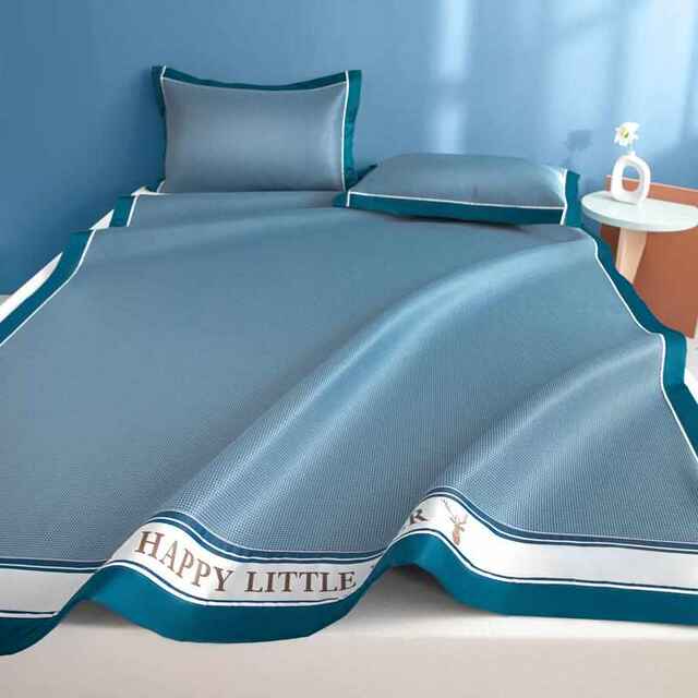 Ice silk mat summer household washable three-piece set student dormitory single foldable sheet bedding mat summer