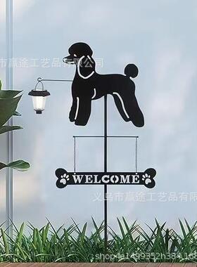 热卖金属特大狗狗提灯地插户外庭院装饰工艺品摆件公园风向标