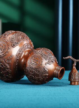 紫铜八宝葫芦摆件八卦镇宅葫芦开 盖空心葫芦家居乔迁店铺开 业礼